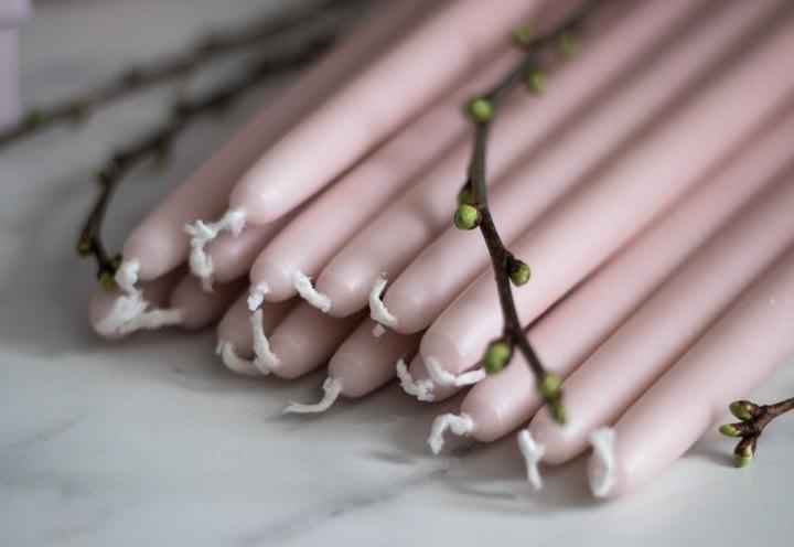 Rosa Antikljus från Liljeholmens Stearinfabrik